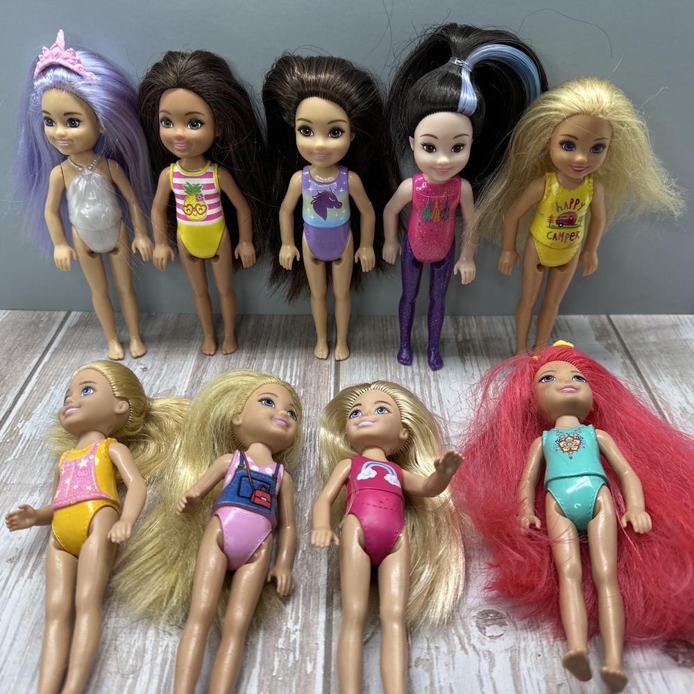 Mattel BARBIE SISTER CLUB CHELSEA FRIENDS DOLL LOT OF 9 Dolls